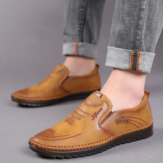 【39-44】Zapatos casuales de cuero genuino para hombre con estilo