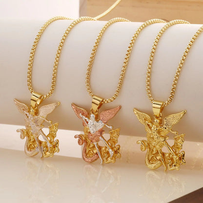 💥Collar de ángel guardián tricolor – Elegante y simbólico – Ideal para uso diario o como regalo – Sutil y significativo ✨💛🪽