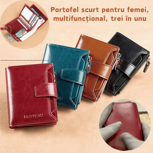 💰👝 Nová krátká, multifunkční peněženka tři v jednom pro ženy