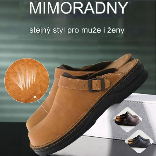 🥇🔥✨【39-48】 😎 Kožené pantofle s měkkou podrážkou