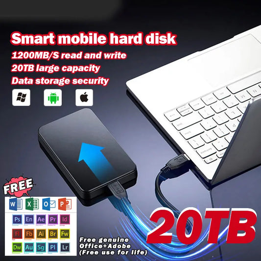[Zadnja dnevna promocija: polovična cena] Prenosni trdi disk 20 TB + brezplačna originalna programska oprema Office + Adobe