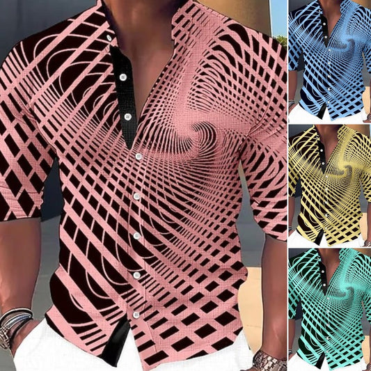 👔【S-6XL】Pánská trendy ležérní košile s dlouhým rukávem s 3D digitálním potiskem