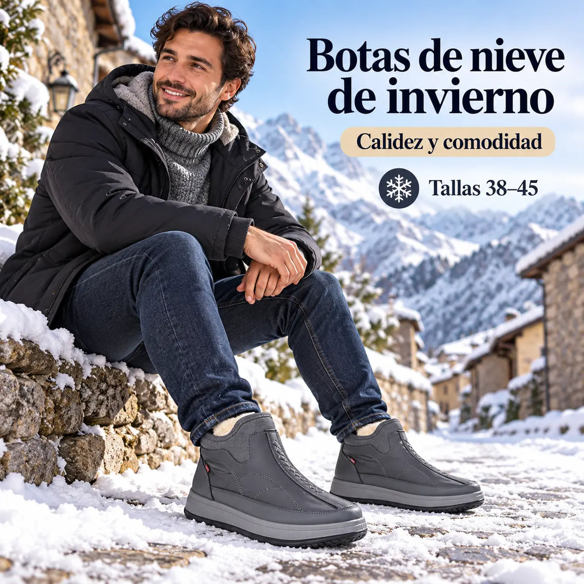 🔥【Tallas 38–45】Nuevas botas de nieve para el invierno con forro de felpa: cálidas, cómodas y antideslizantes; la opción ideal para el clima frío.