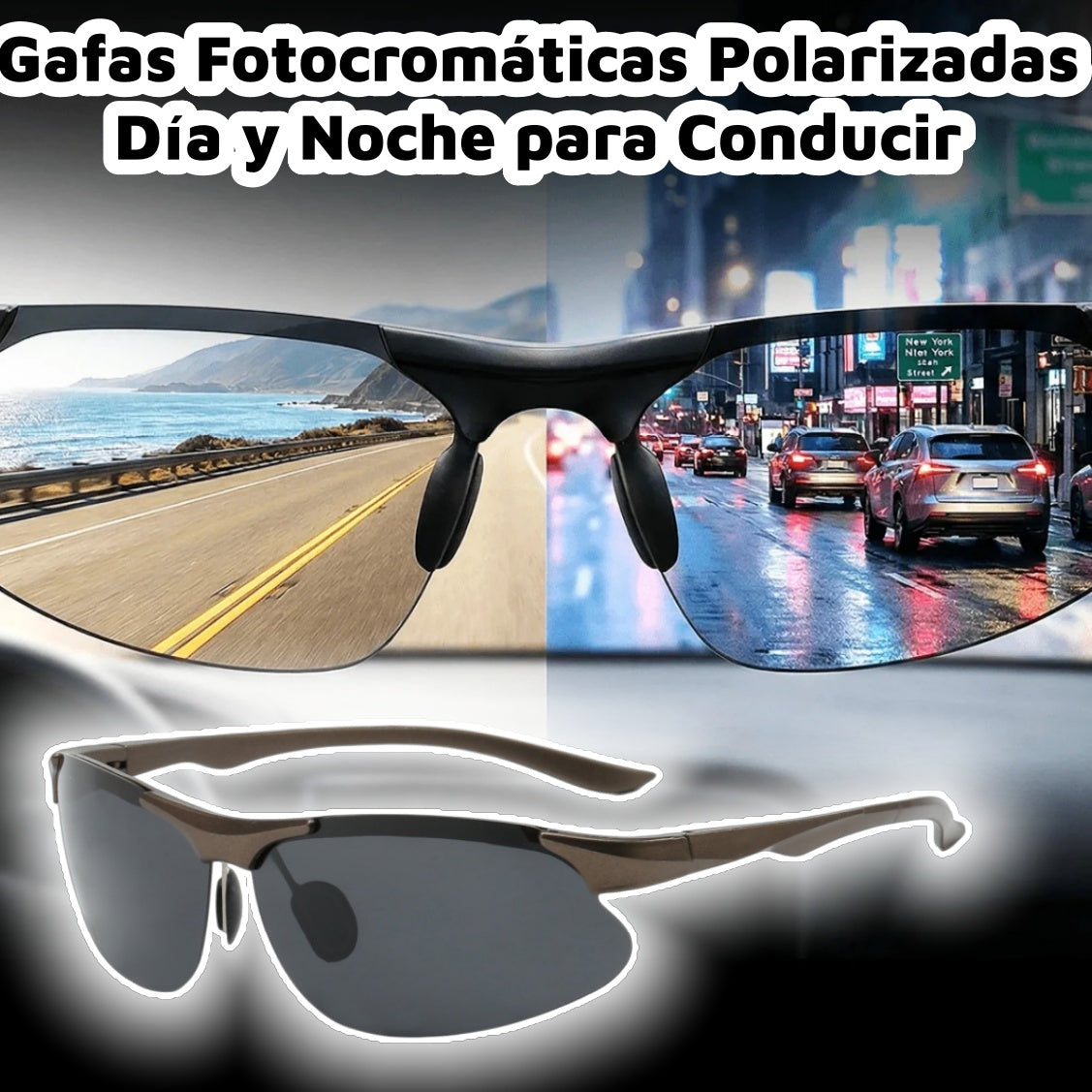 【¡50% de descuento!】🕶️ Gafas Fotocromáticas Polarizadas Día y Noche para Conducir 🚗