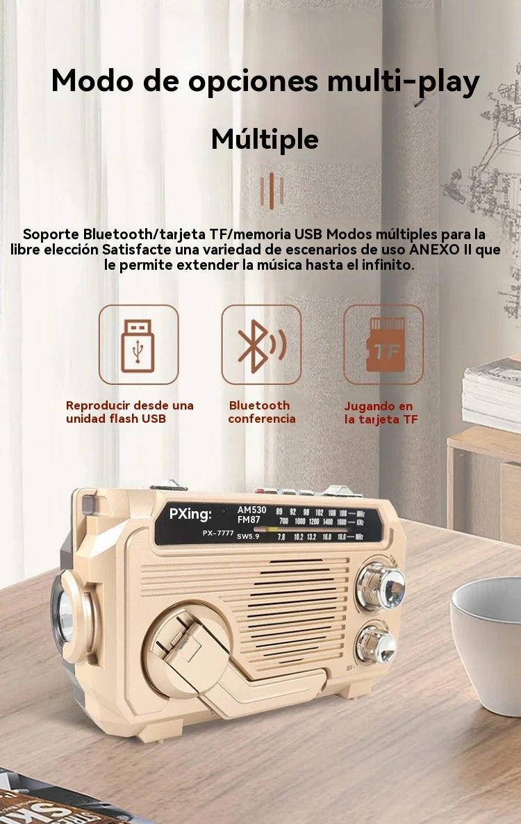 🏕️【Autenticidad garantizada】Linterna portátil con radio AM multifunción