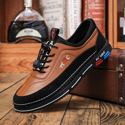 【39-48】Los zapatos de negocios casuales para hombre están hechos de cuero impermeable y resistente a las manchas con una suela suave para un uso cómodo.