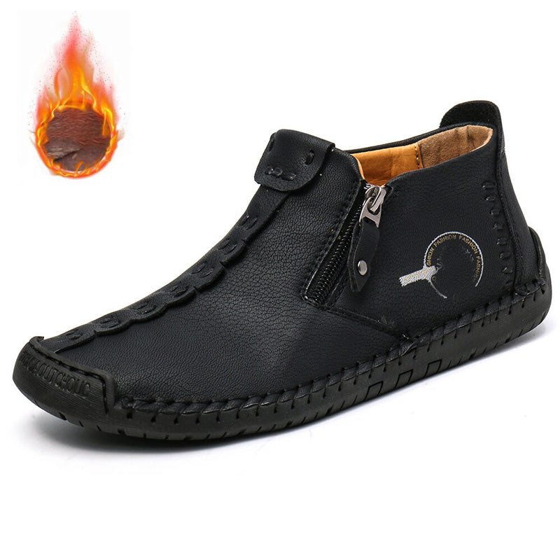 🥾Botas Martens para hombre hechas totalmente a mano con cuero genuino (tallas 38-48), con forro de felpa y cremallera – cálidas, cómodas y elegantes, ideales para el invierno.4161751