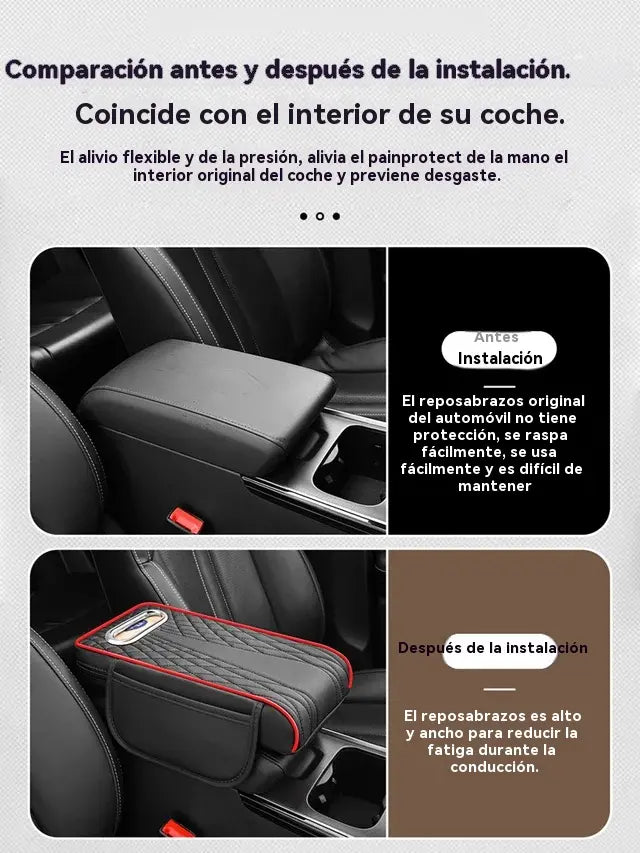 🚗Caja de almacenamiento multifuncional para coche 3 en 1 de piel.