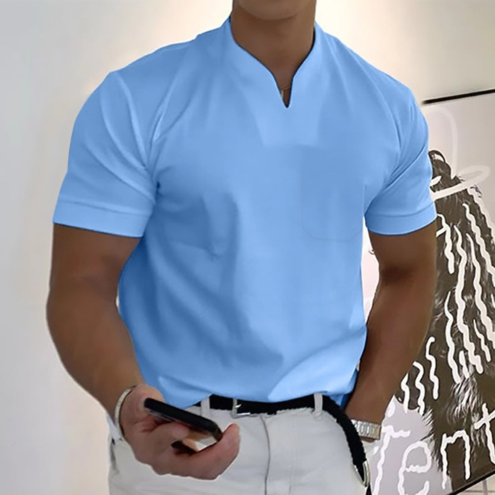 💪👔Polo deportivo para hombre en tallas grandes, de algodón elástico_4247241