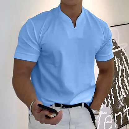 💪👔Polo deportivo para hombre en tallas grandes, de algodón elástico_4247241