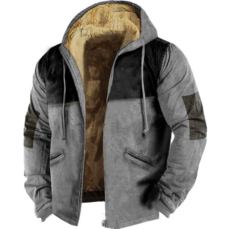 😀【S-4XL】 Podzimní a zimní ležérní pánský zesílený sametový