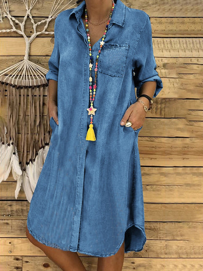 👗【S-5XL】 🔥 【40-120 kg】2026 új, nagy méretű női farmer ruha, hétköznapi, sokoldalú ✅ Utánvét lehetséges