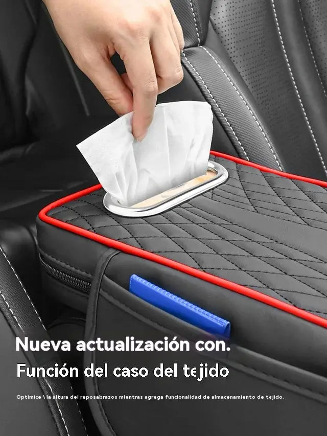 🚗Caja de almacenamiento multifuncional para coche 3 en 1 de piel.