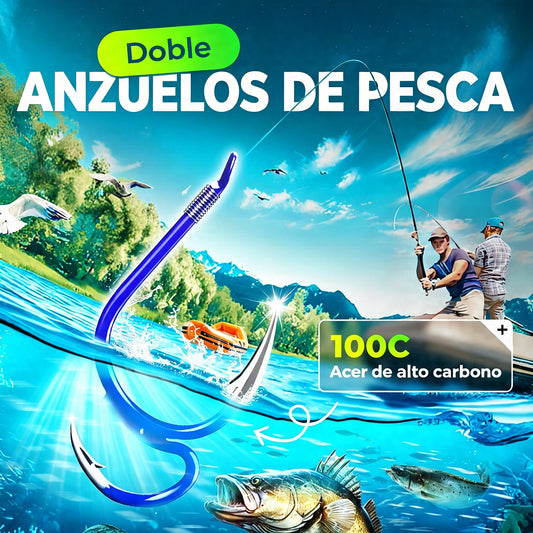 🔥 Compra 1 y llévate 1 gratis ❤️‍🔥 (20 unidades)Anzuelos de Pesca Dobles Clásicos Ultra Afilados