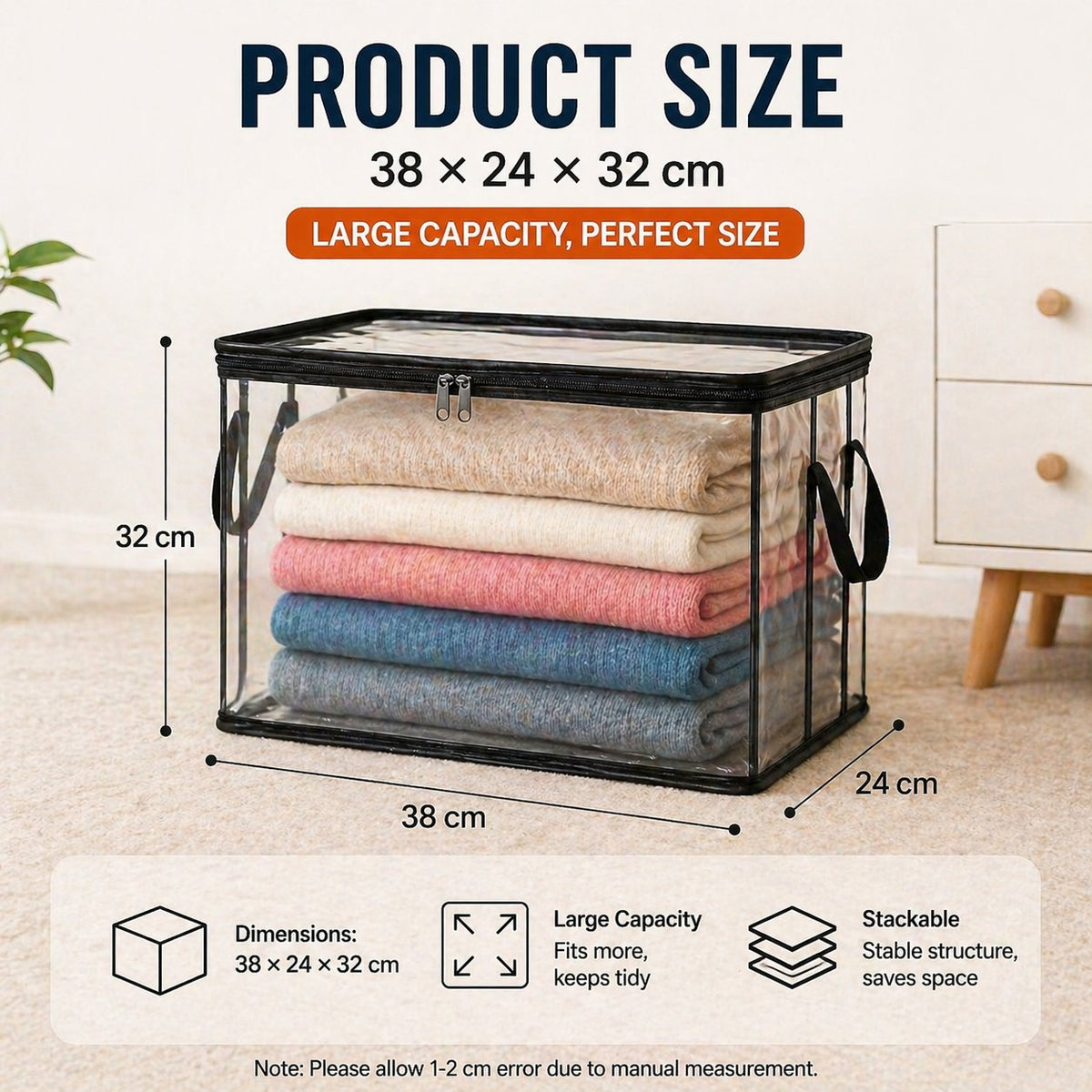3 piezas 🔥Oferta por tiempo limitado: 49% de descuento 📦Bolsa de almacenamiento de plástico transparente, grande, resistente y gruesa para ropa, mudanzas y almacenamiento