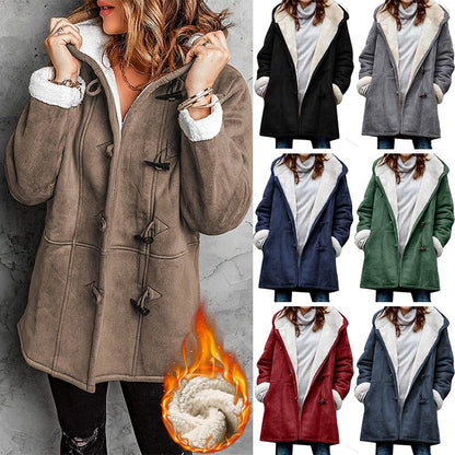 💖【Nueva colección de invierno 43% de descuento】2025 Abrigo de mujer elegante y cálido de ante con forro polar, S-5XL, abrigo de invierno/para el día a día_4195398