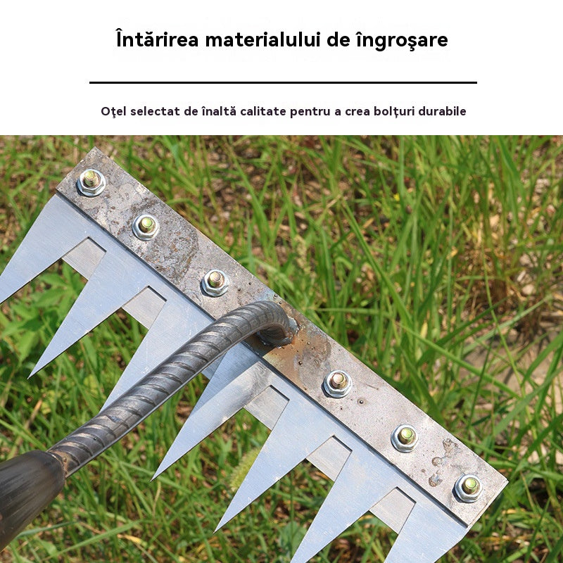 ⛏️🌱Artefacto de deshierbe con azada para excavar en agricultura, cultivo de hortalizas, herramienta para aflojar el suelo, rastrillo de acero feroz, rastrillo de clavos