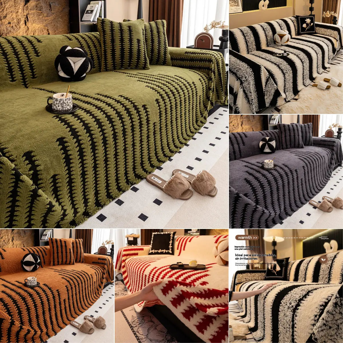 🛋️Oferta especial de Navidad para madrugadores:🎉 funda de sofá suave y antideslizante de felpa🍂【180*130cm】