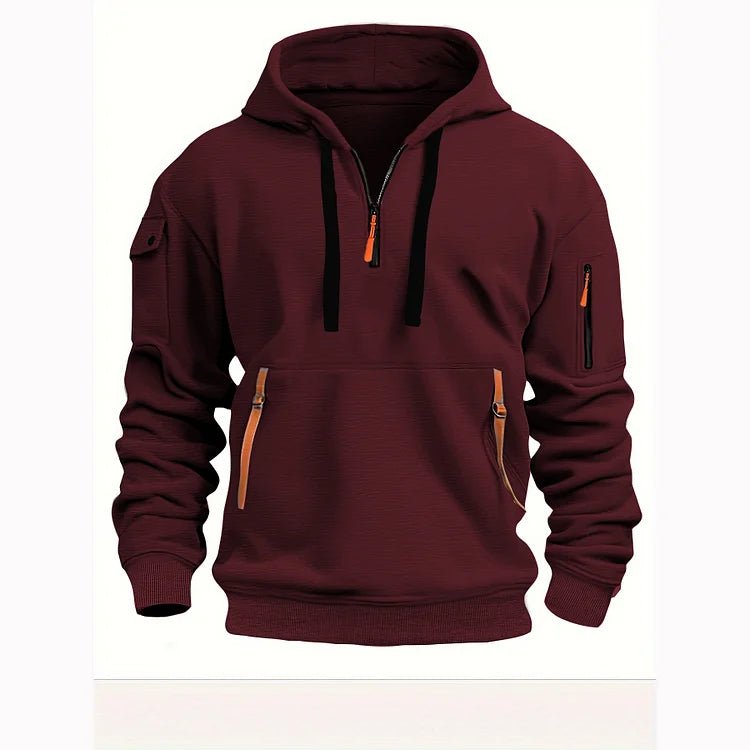 🔥💥【S-5XL】 Pánská mikina na zip s mnoha kapsami-3780670