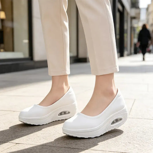 [Tallas 35-43] Cómodos zapatos de mujer de piel auténtica con suela transpirable: de corte bajo, suaves y aptos para todas las estaciones.
