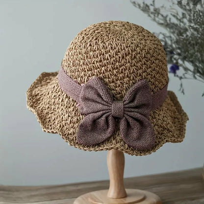 🎀 50% DE DESCUENTO 👒 | Sombrero de paja con lazo retro – Plegable y transpirable para el verano