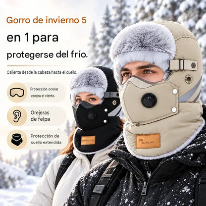 🧢👍Gorra de ciclismo con aislamiento térmico para clima frío: resistente al viento y con protección para las orejas.