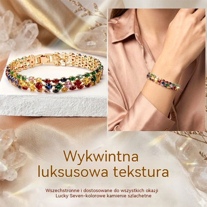 ✨Bransoletka w stylu boho z kolorową, geometryczną cyrkonią sześcienną