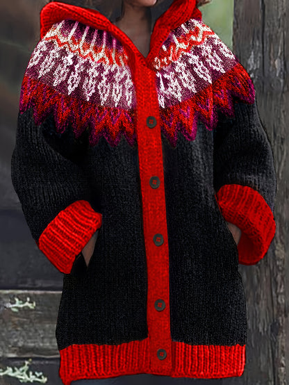 【S~5XL】✨Elegancka, kolorowa kurtka z kapturem w stylu retro