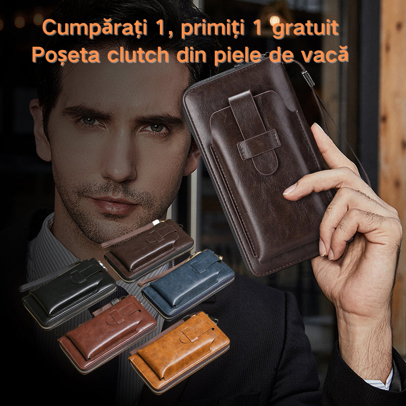 💼【Vásárolj egyet, kapsz egyet ingyen】Új, kézzel készített, valódi bőrből készült, multifunkcionális férfi pénztárca