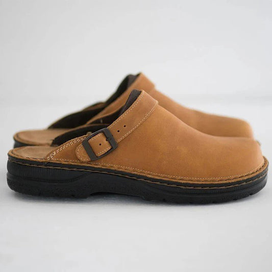 ✨Pantuflas informales de cuero con suela blanda y punta redonda para hombre (tallas 38-46)
