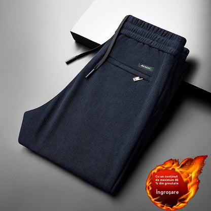 👖【L-5XL】Terciopelo de otoño e invierno más pantalones deportivos de terciopelo para hombre, pantalones casuales sueltos