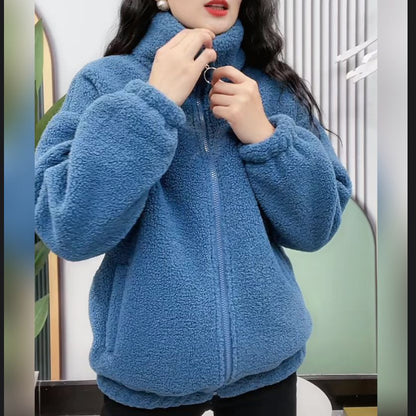 【M-4XL】🐏 Téli polárdzseki, pamutdzseki, vastag báránygyapjú dzseki, meleg kabát