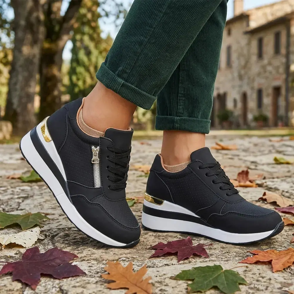 👟【36-43】Zapatillas deportivas de cuña sin cordones de tallas grandes: zapatos de plataforma ligeros para el día a día, zapatos cómodos para caminar y hacer ejercicio.