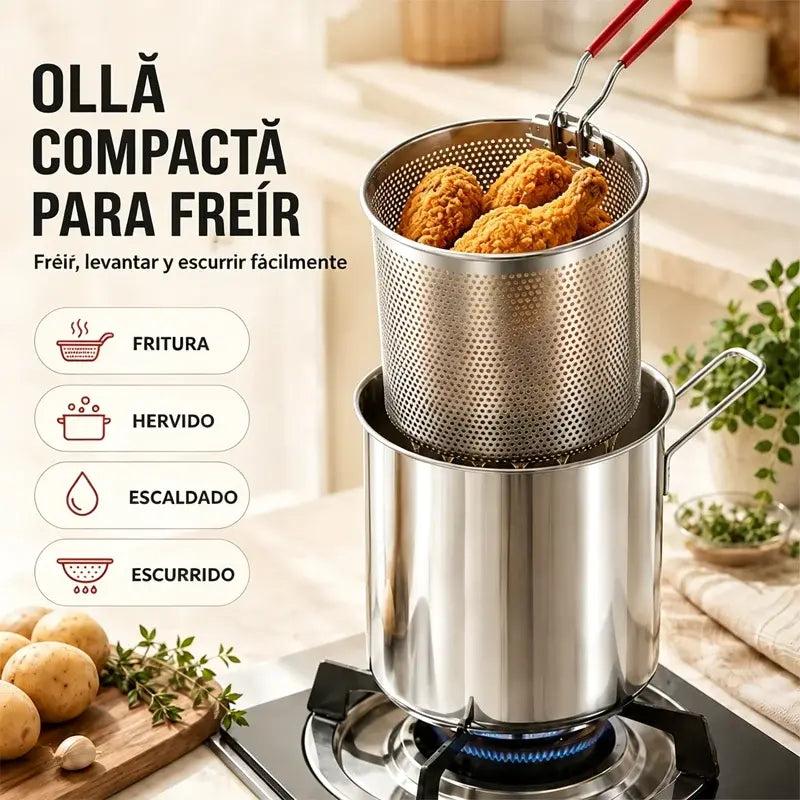 🔥 ¡ÚLTIMO DÍA! -50% | Freidora Multifuncional 304 | Cocina Fácil, Rápida y Sin Complicaciones 🍳
