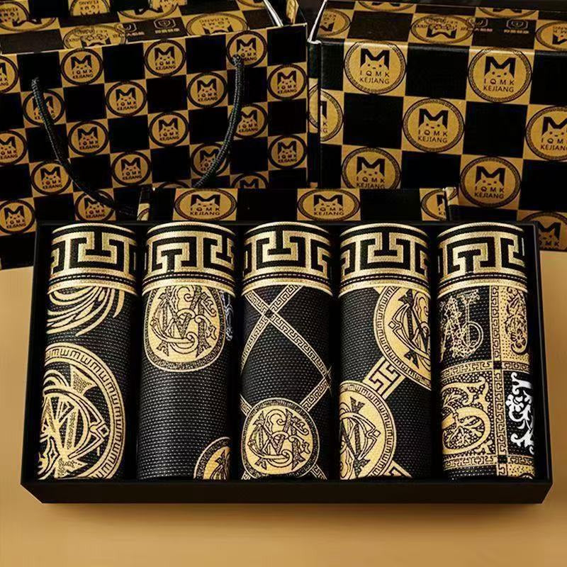 🚹✅💥【40-140kg】Légáteresztő jégselyem alsónemű férfiaknak, kényelmes, varratmentes alsónemű, plusz méret, divatos minta