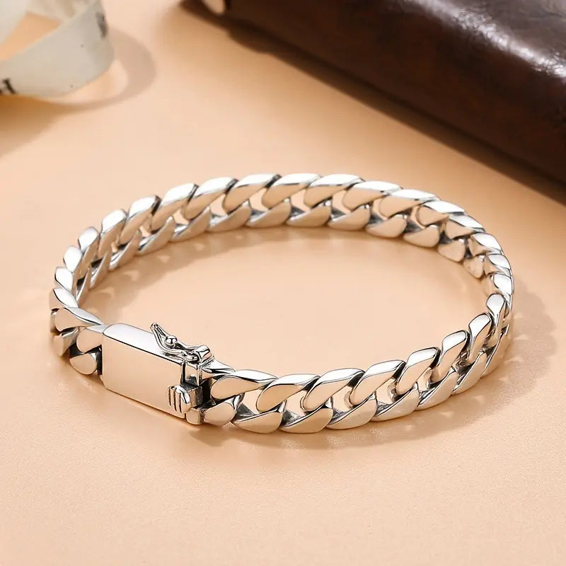 ✨✨[Compra uno, llévate otro gratis] 🎁Pulsera de plata de moda 2026 para hombres y mujeres