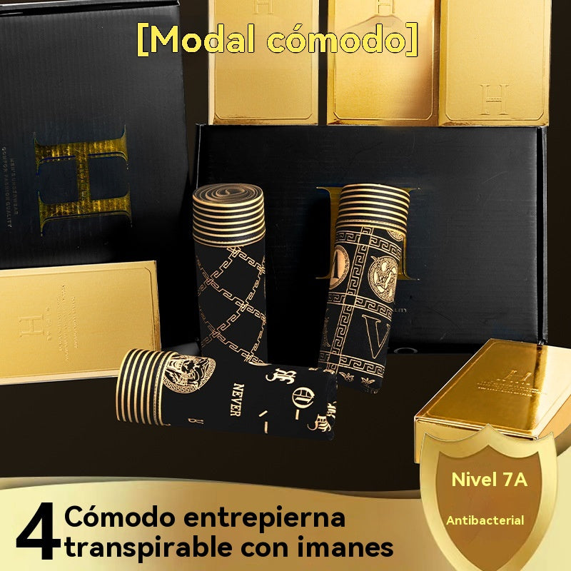 🔥【Compre 4 y obtenga 4 gratis】🚹✅💥【40-140 kg】Ropa interior de seda de hielo transpirable para hombre, ropa interior cómoda sin costuras, talla grande, estampado de moda_4211394