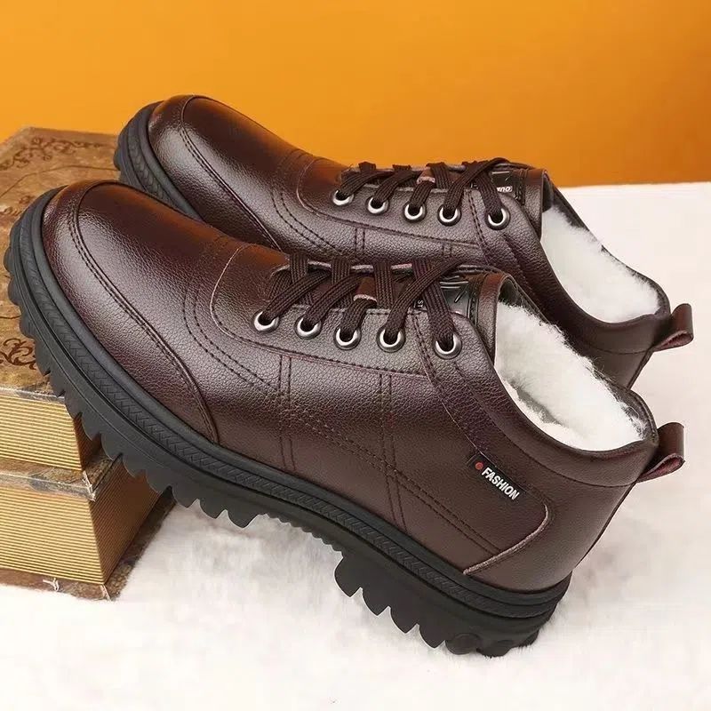 🔥【39-44】Zapatos de hombre para invierno con suela gruesa y forro cálido, de alta calidad y muy cómodos._4203914