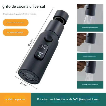 🔥💦 Grifo de cocina universal con filtro | A prueba de salpicaduras y con amplificador de presión_4212344