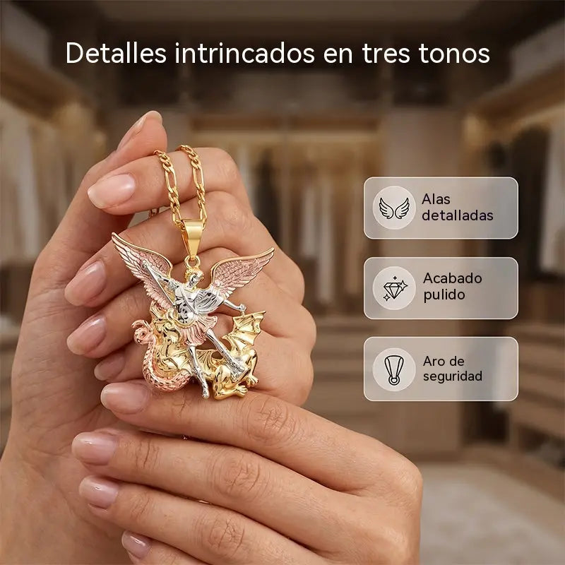 💥Collar de ángel guardián tricolor – Elegante y simbólico – Ideal para uso diario o como regalo – Sutil y significativo ✨💛🪽