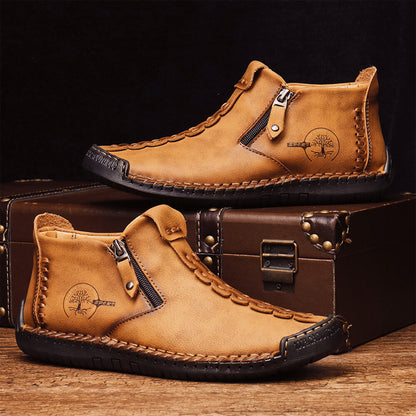 🥾Botas Martens para hombre hechas totalmente a mano con cuero genuino (tallas 38-48), con forro de felpa y cremallera – cálidas, cómodas y elegantes, ideales para el invierno.4161751