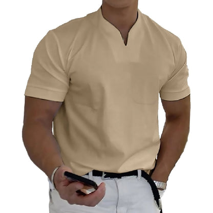 💪👔Polo deportivo para hombre en tallas grandes, de algodón elástico_4247241