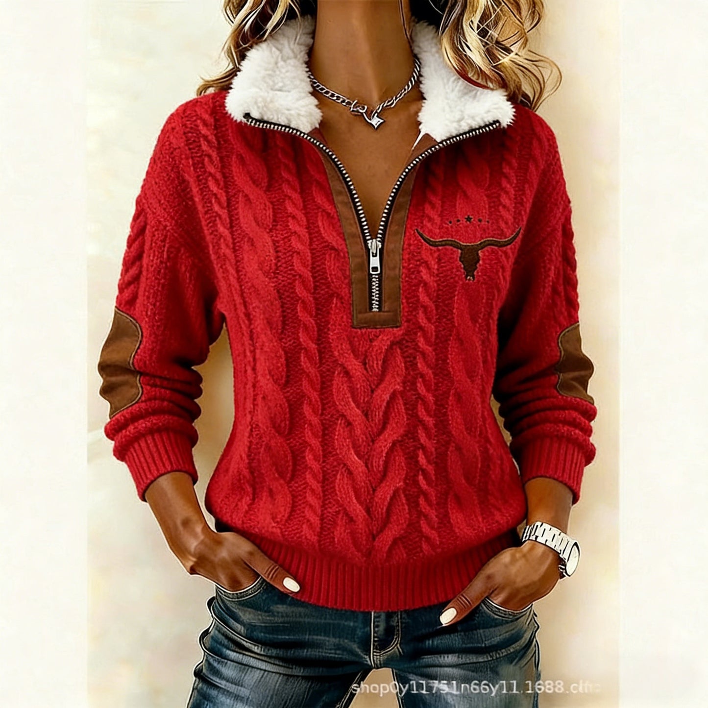 🔥Sorpresa por tiempo limitado: ¡50% de descuento!🔥😍 Sudadera estampada de manga larga con cárdigan peludo