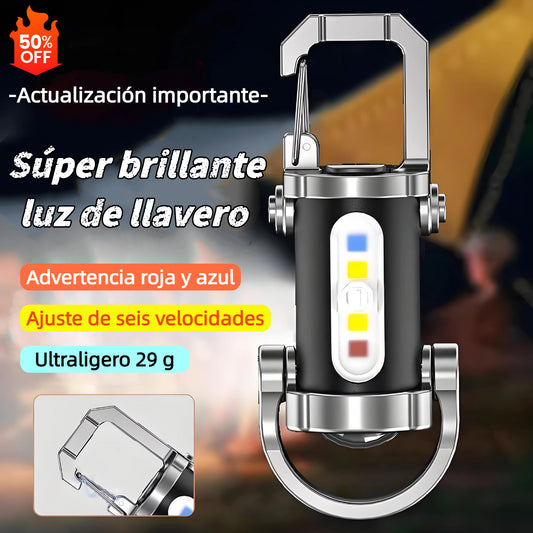 【Compra 1 y llévate 1 gratis】🔥Gran oferta🔥Linterna mini para llave súper brillante e impermeable con salida de 1200 lm