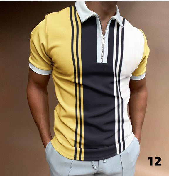  🔥👕【S-5XL】Pánská nová módní sportovní polokošile na zip.