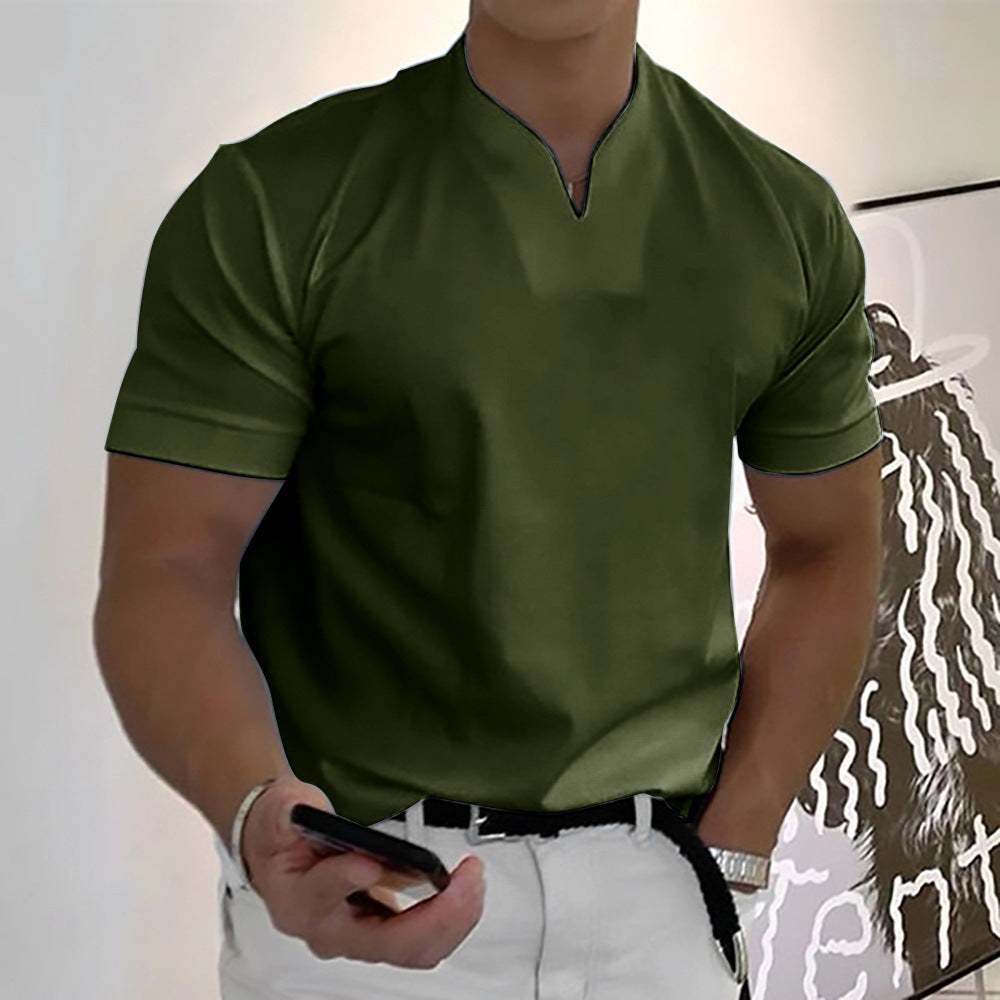 💪👔Polo deportivo para hombre en tallas grandes, de algodón elástico_4247241