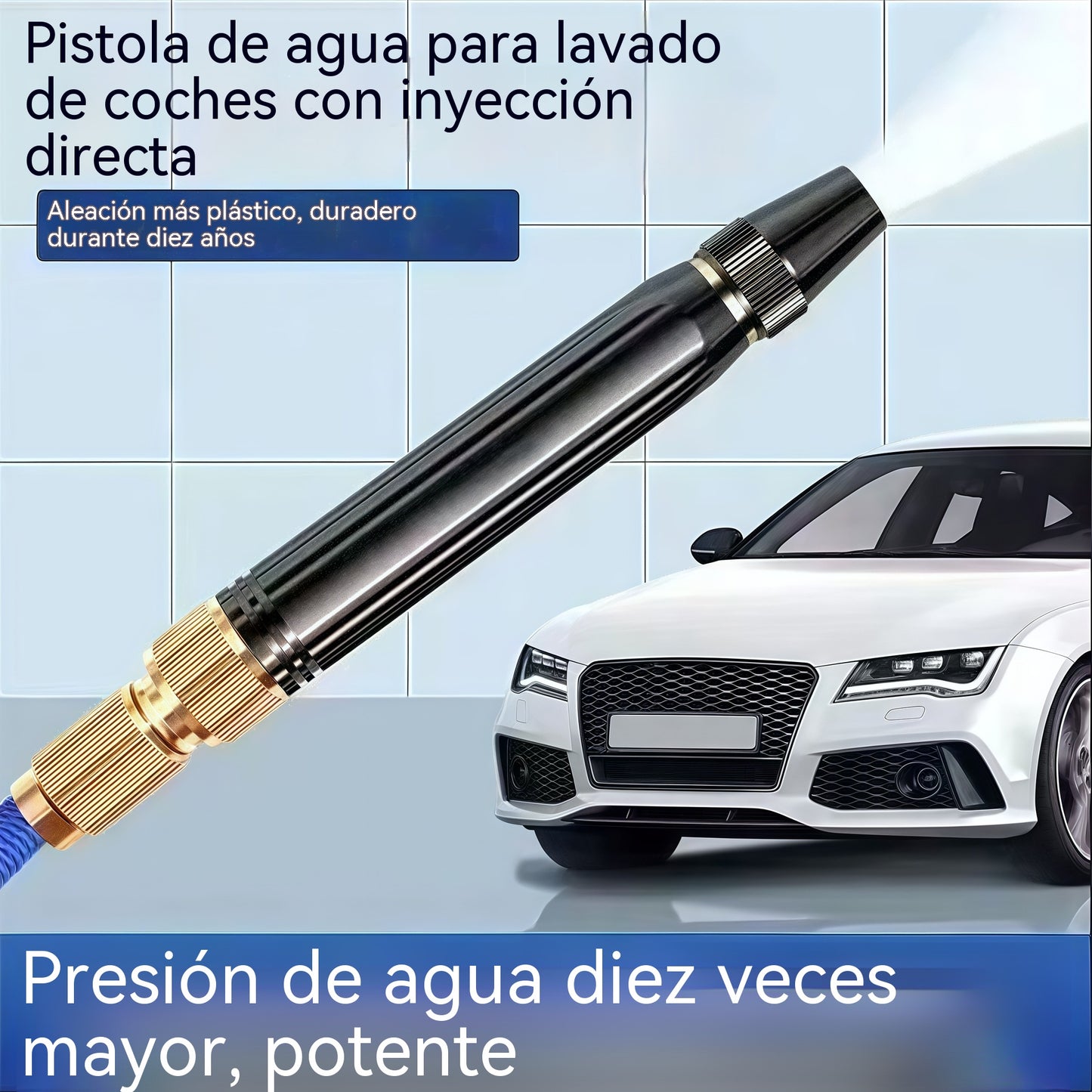🚿 🔥¡Último día de la oferta especial! 🔥💧 Pistola de agua a alta presión: para lavar coches, jardinería, 10 veces más presión, múltiples funciones ⚡4293559
