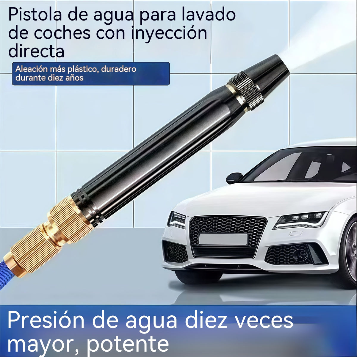 🚿 🔥¡Último día de la oferta especial! 🔥💧 Pistola de agua a alta presión: para lavar coches, jardinería, 10 veces más presión, múltiples funciones ⚡4293559