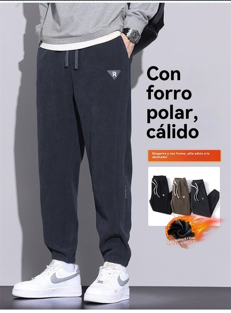 🔥【Precio especial】🔥【Tallas M-5XL】🖤Nuevos pantalones de invierno para hombre, forrados con polar y de pana gruesa, cálidos e informales._4212407