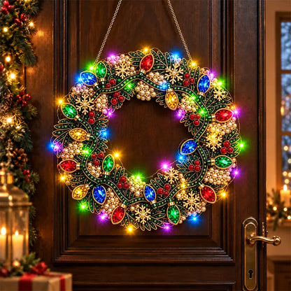 🎄✨ Kit DIY de Atrapaluz Navideño con Perlas y Diamantes | Adorno Colgante con Luces LED | Manualidades Creativas para Navidad 💎